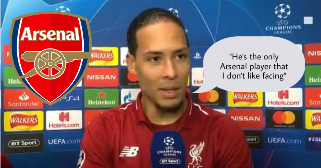 “He’s the only Arsenal player that i fear, i just hope Mikel Arteta will bench him against us”- Liverpool defender Virgil van Dijk confessed that he’s scared of 24-year-old Arsenal star after watching him against Forest