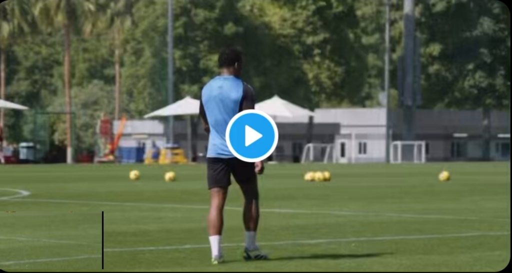 Jurrien Timber back on the grass during Arsenal’s training camp in Dubai… SEE VIDEO
